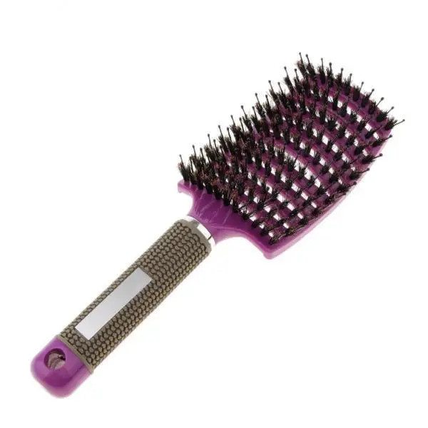 Scalp Massage Paddle Comb Women Plastic Hairbrush Functional Design Soft Bristles for Hair Dryer and Styling