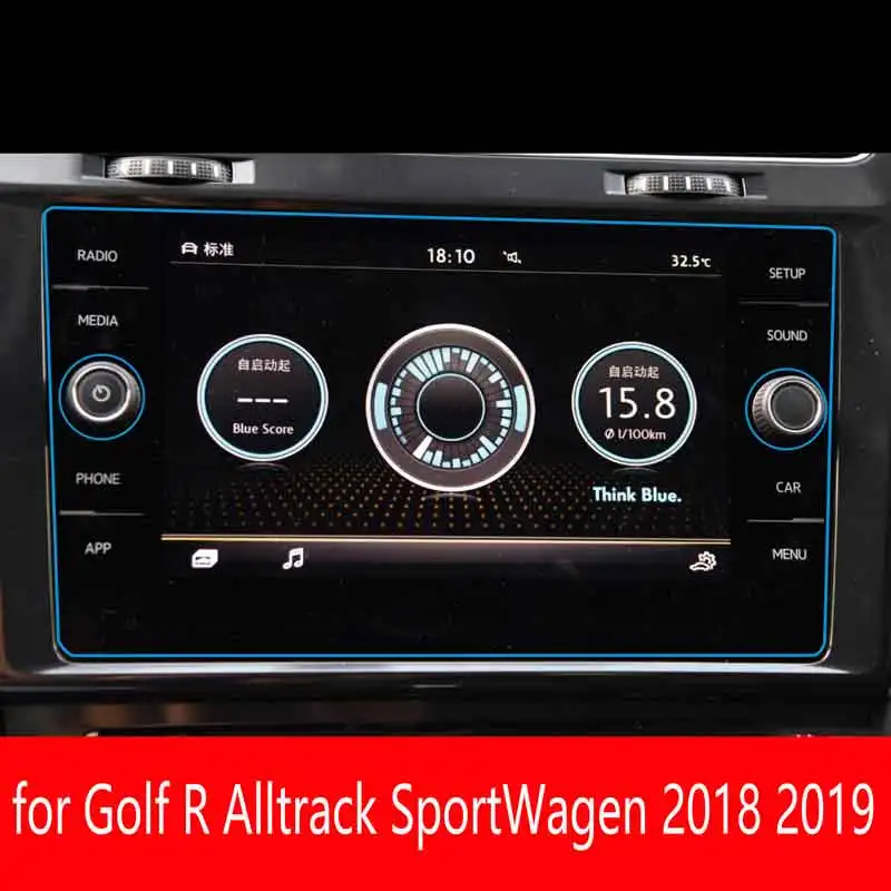 For Volkswagen Golf 2018 2019 Golf R Alltrack SportWagen 8 Inch GPS Navigation Screen Tempered Glass  Protector Film Accessories