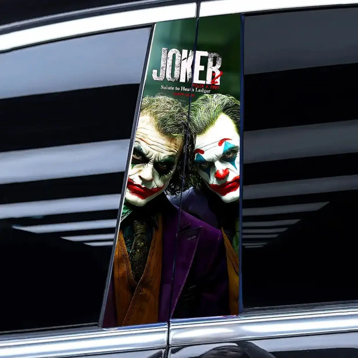 Car Stickers Auto B Pillar Waterproof Halloween Decoration Gothic Joker Girl  DIY Car Doors Pillar Sunscreen PET Decals view 3
