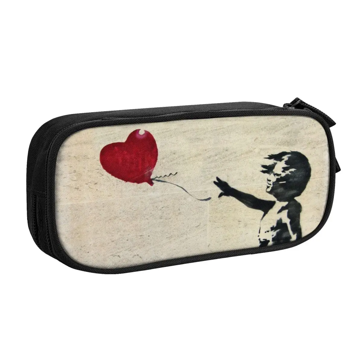 Banksy's Balloon Girl Cute Pencil Cases Girl Boy Large Capacity Banksy World Peace Pencil Box Students Stationery