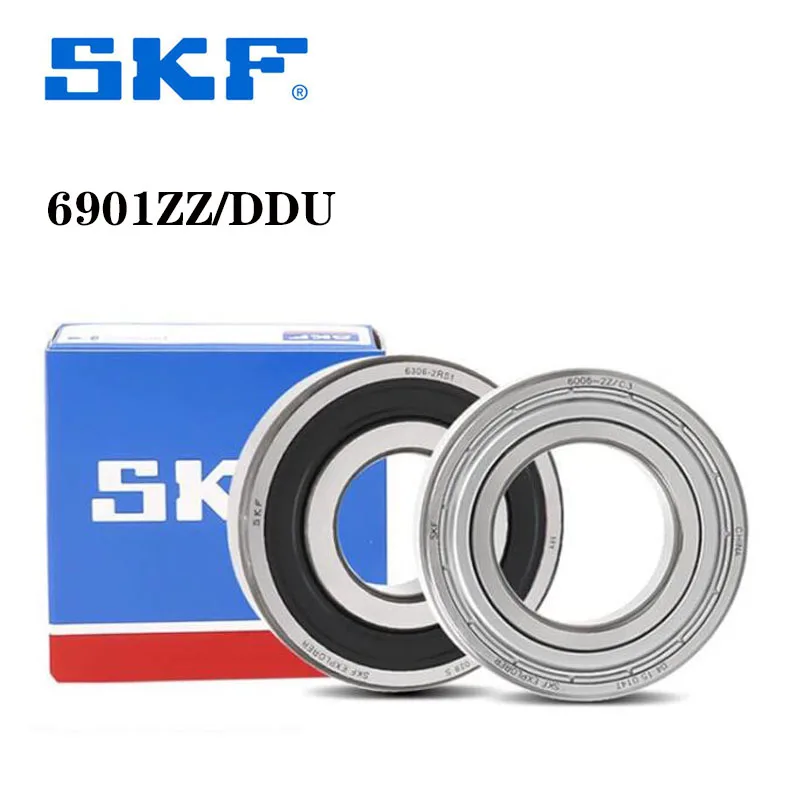 

100% SKF Original Import Bearing 6901ZZ 6901DDU 12*24*6mm Deep Groove Ball Bearing ABEC-9 High Speed Metal Rubber Cover Cages