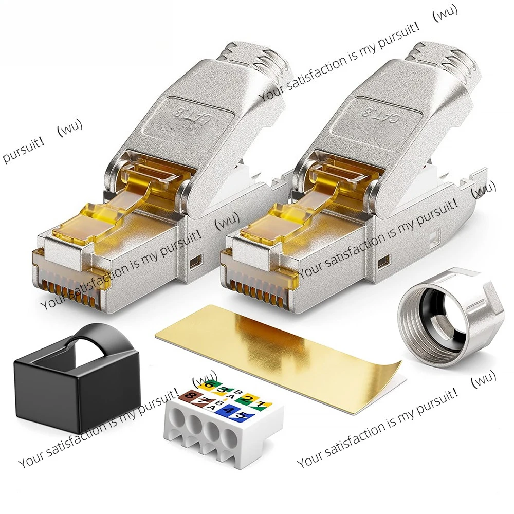 

Разъем ZOCI без инструментов RJ45, CAT8/7A/7/6A/6, многоразовые клеммные вилки без инструментов, экранированная полевая модульная вилка Ethernet