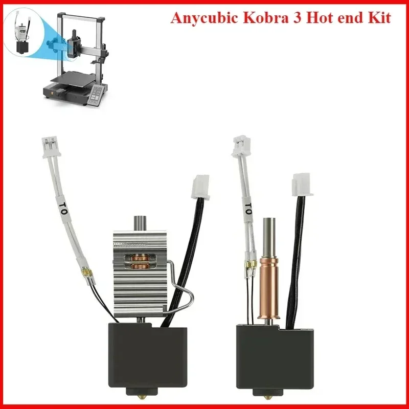 

For Print Head Hot End Spare Parts for Anycubic Kobra 3 2 Combo Max Hotend with Heatbreak Nozzle Thermistor Throat Heater Block