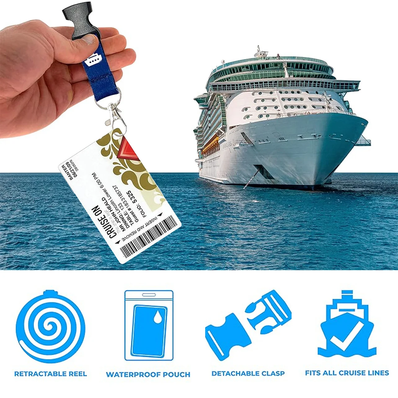 3er-Set Breakaway-Kreuzfahrt-Lanyard für Schiffsabzeichen mit einziehbarer Ausweishalterung, wasserdichter Ausweishalter, Kreuzfahrt-Essentials-Zubehör – Detail 4