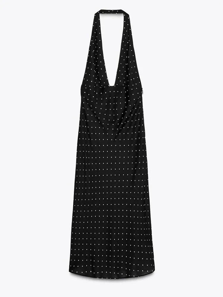 Vestido f e de verão, recém-chegado, emaecimento, bolinhas, sem mangas, design pendu, crimento médio, ...