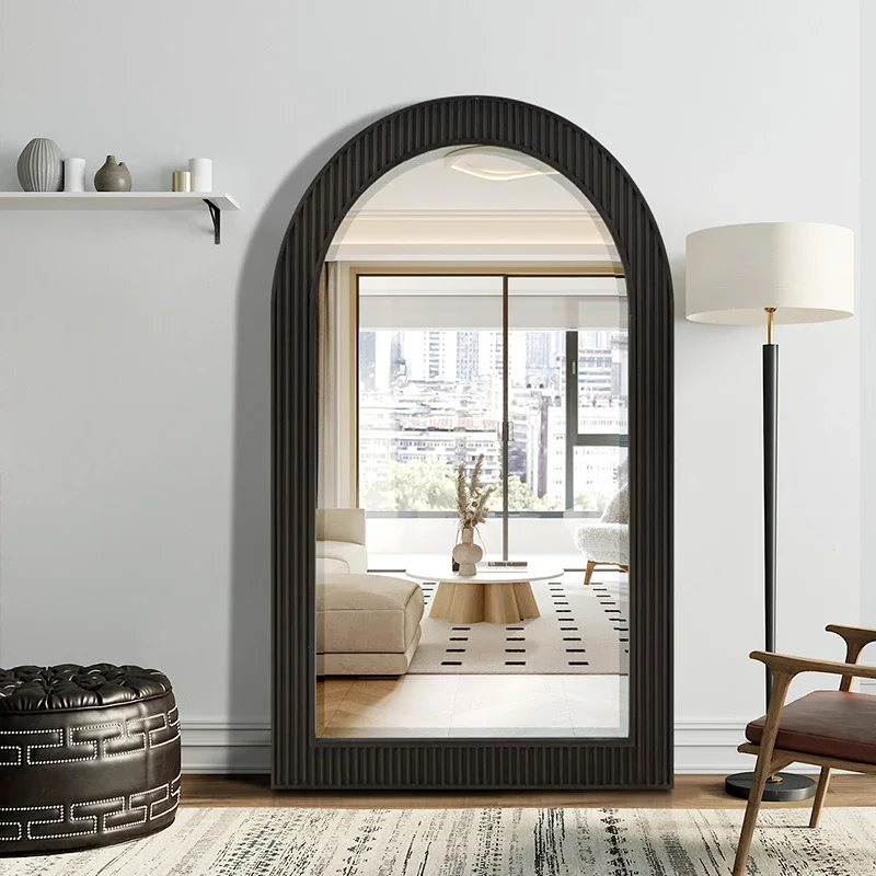 

MM European high-end arched floor mirror clothing store French full-body fitting mirror household light luxury
