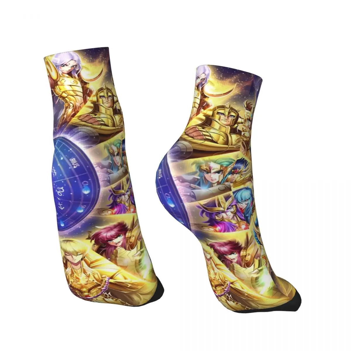 Gold Saint Seiya Anime Ankle Socks Male Mens Women Summer Stockings Harajuku