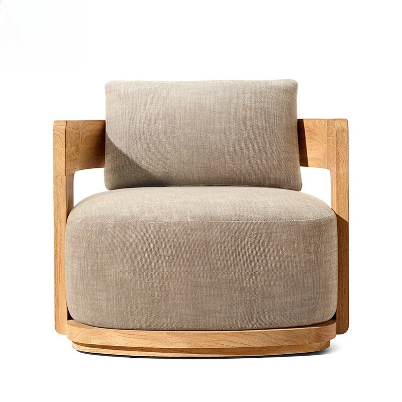 Nordic outdoor teak sofa, courtyard terrace outdoor balcony villa, log furniture combination c