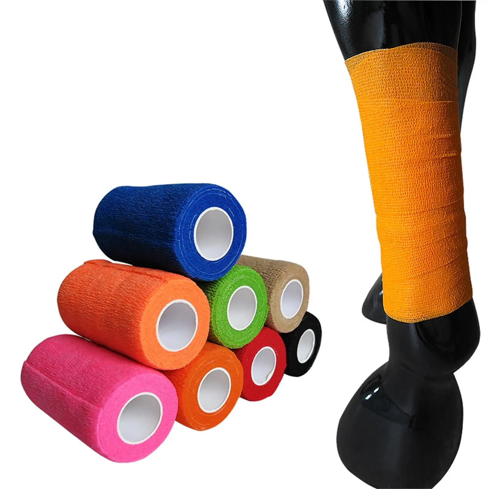 

4 Inch Self Adhesive Bandage Wrap Breathable Non Woven Fabric for Horse Leg Wrist Ankle Knee Protection