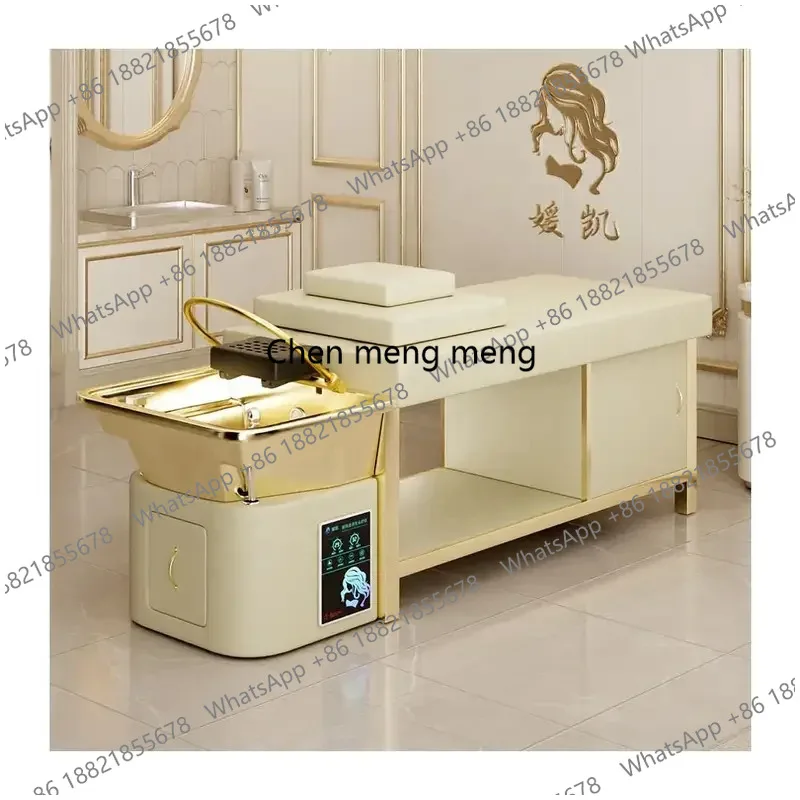 Luxury Golden Head Spa Bed for Beauty Salons Special Thai Massage Shampoo Bed New Arrivals