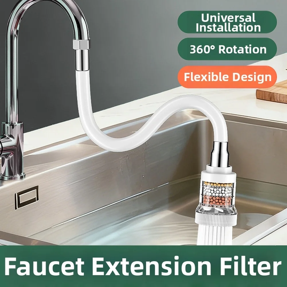360 Degree Adjustable Rotatable Kitchen Faucet Extender Water Purification For 22mm Threaded Lengthening-Splash Proof Sprinkler