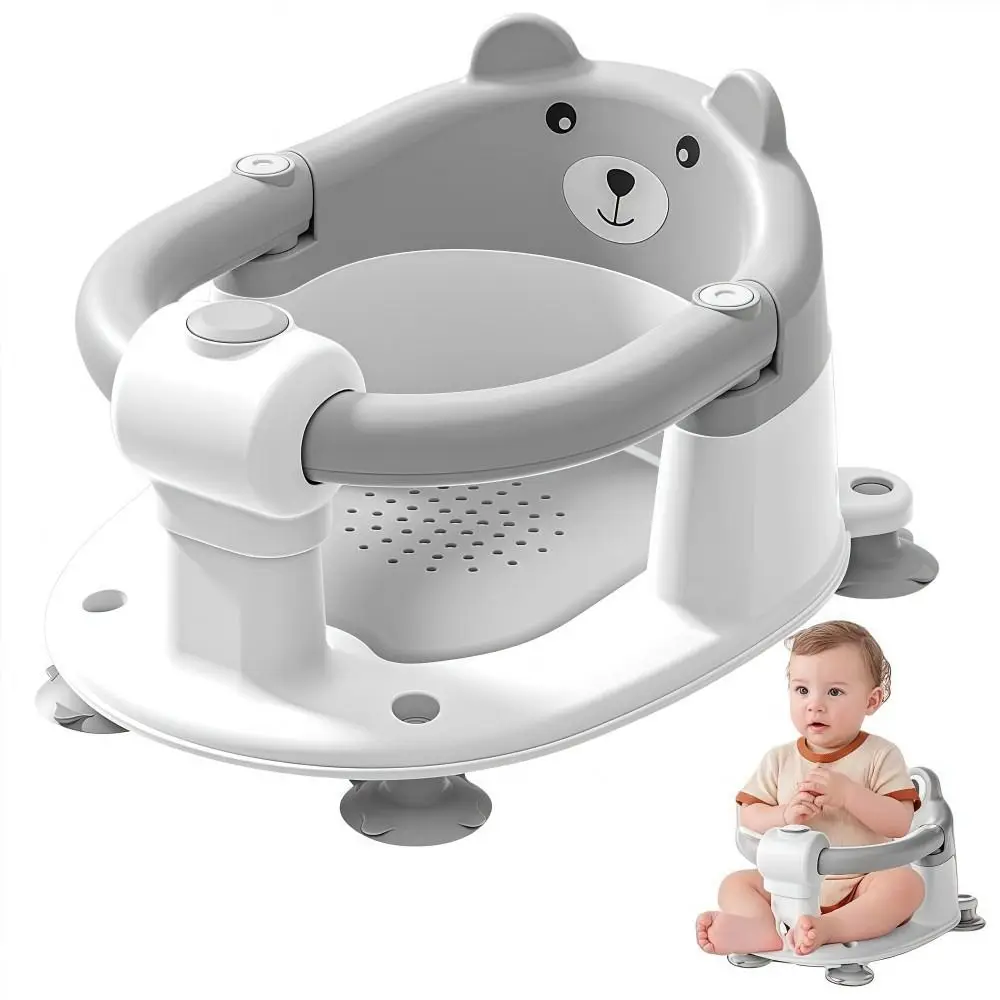 Non-Slip Bath Seat with 4 Suction Cups Soft Cushion Infant Bath Tub Chair Babies Sitting Up Compact Toddler Bathtub Seat view 5