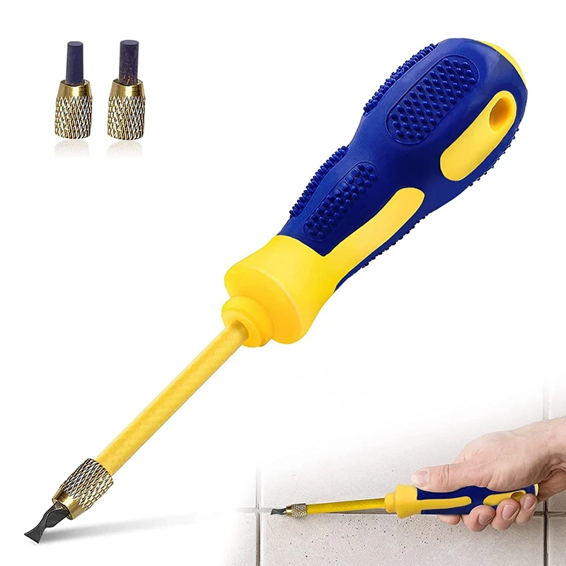 4 In 1 Tile Grout Remover Grout Scraping Rake Tool With 2 Carbide Alloy Head Grout Remover Scraper (0.8Mm,2Mm,3Mm,4Mm )