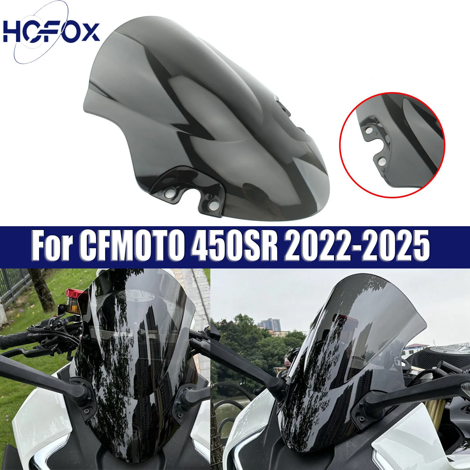 

For CFMOTO 450SR 2022-2025 Motorcycle Front Windshield Windscreen Screen accessories
