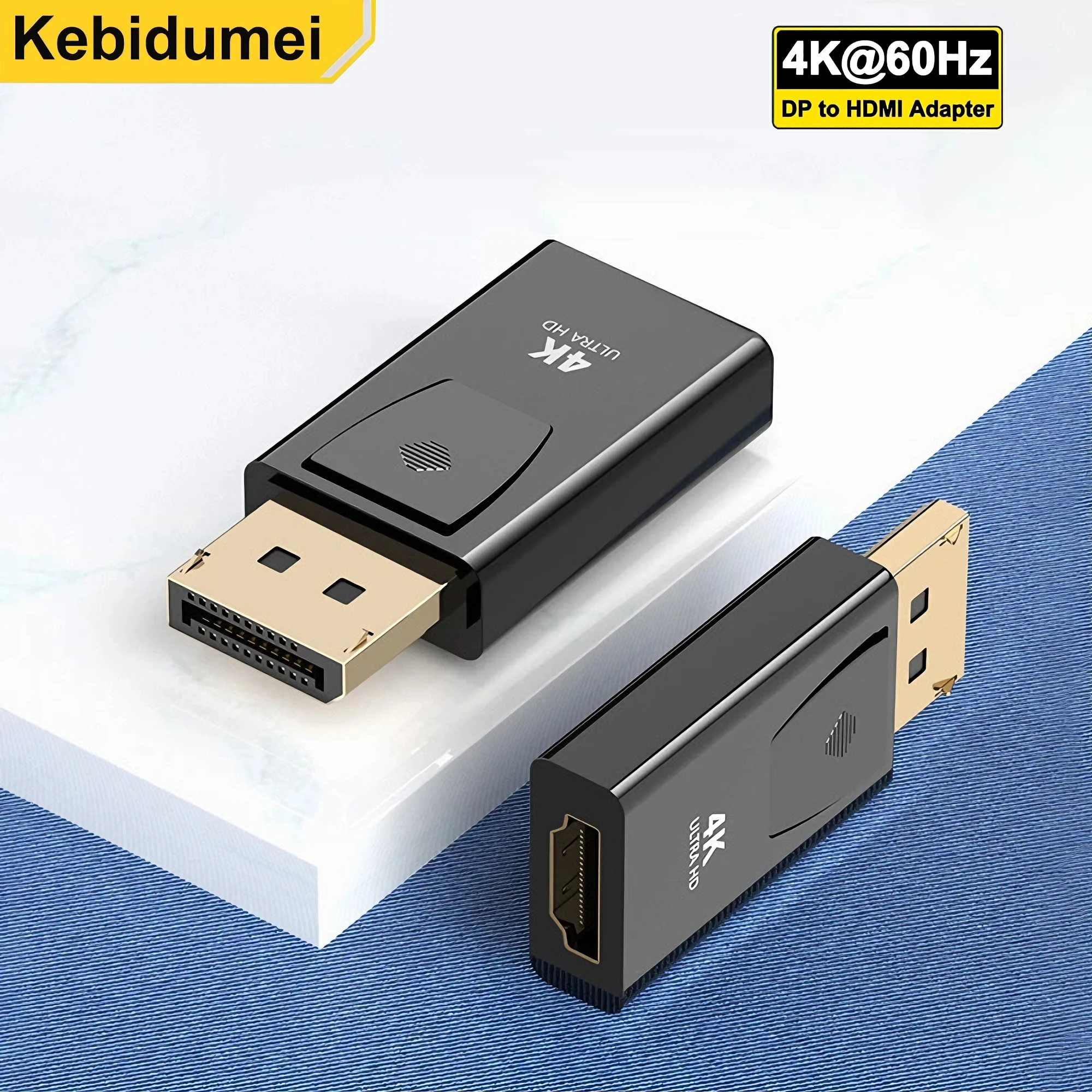 4K 60Hz DP to HDMI-Compatible Adapter DP Male to HDMI-Compatible Female Video Audio HD Cable for PC TV Laptop Projector