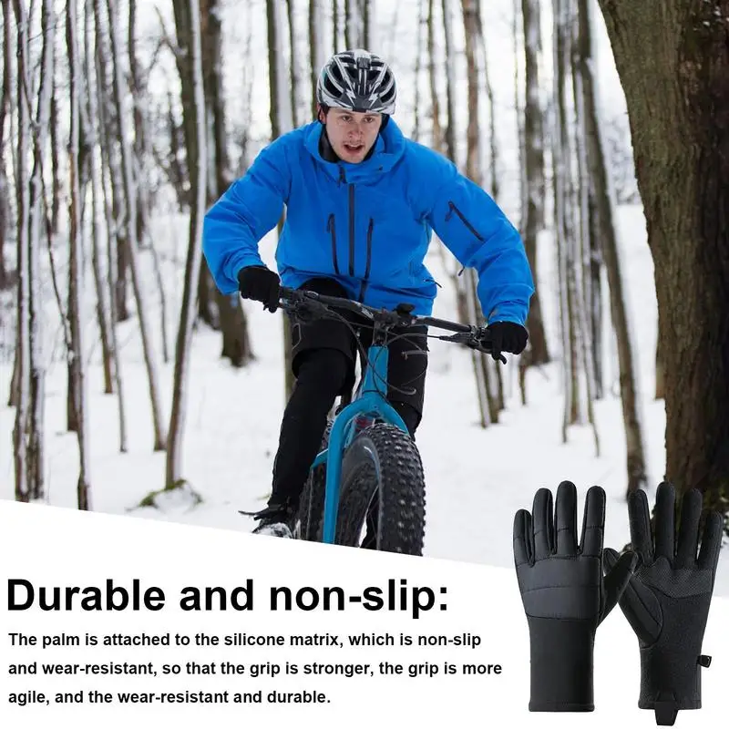 Guantes Térmicos a prueba de viento, impermeables, resistentes al viento, antideslizantes, ajustables, para ciclismo, Invierno