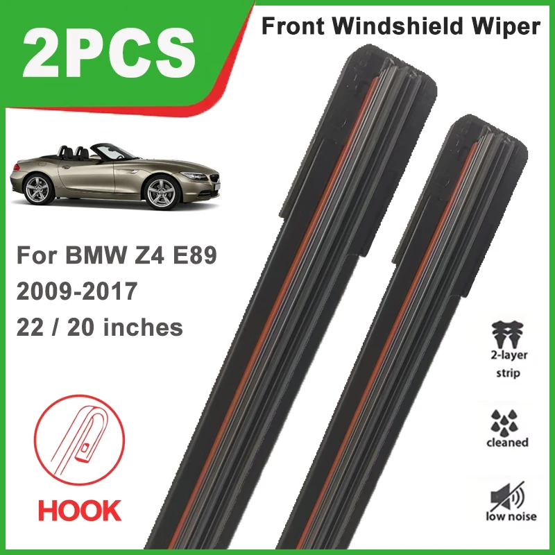 

2PCS Double Rubber Front Wiper Blades For BMW Z4 E89 2009-2017 Windshield Windscreen Car Replacement Accessories