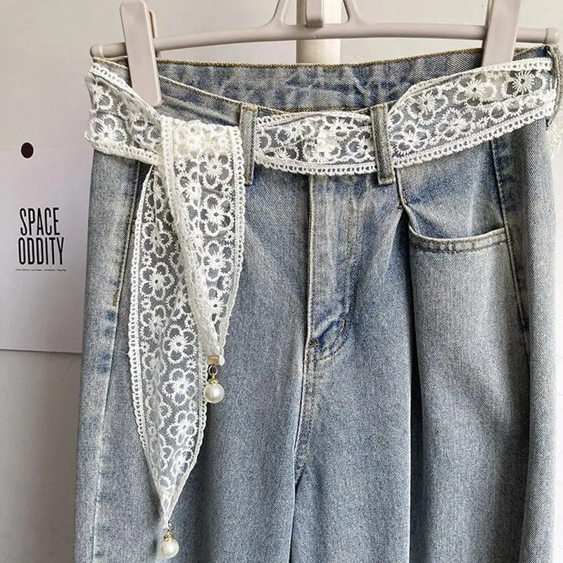 Модный милый декоративный кружевной пояс, элегантное платье, джинсовый пояс, аксессуары, кружевной пояс с бантом для женщин
