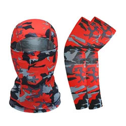 Head Sock Under Helmet Balaclava Helmet Motorcycle Hunting Hat Bike Running Face Cover and Cooling Arm Sleeves Set