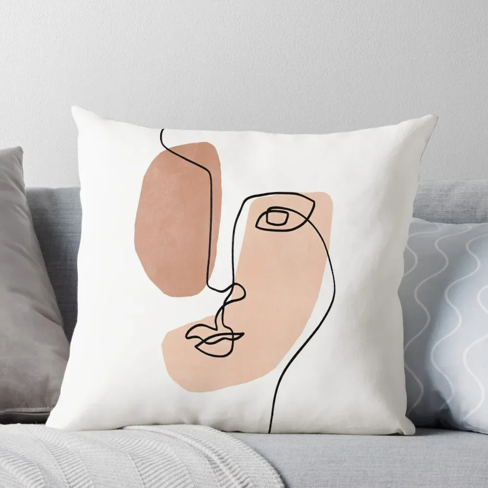 

Abstract Face III - Line Art Throw Pillow Pillowcases Plaid Sofa Decorative Cushions For Living Room