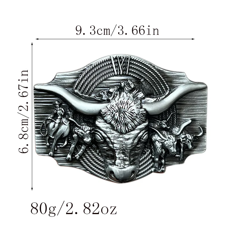 Bullhead belt buckle Western style