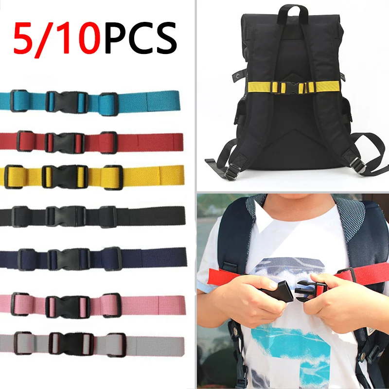 5/10 個バックパックチェストバッグストラップハーネス調節可能なショルダーストラップバッグアウトドアキャンプ戦術バッグストラップアクセサリー
