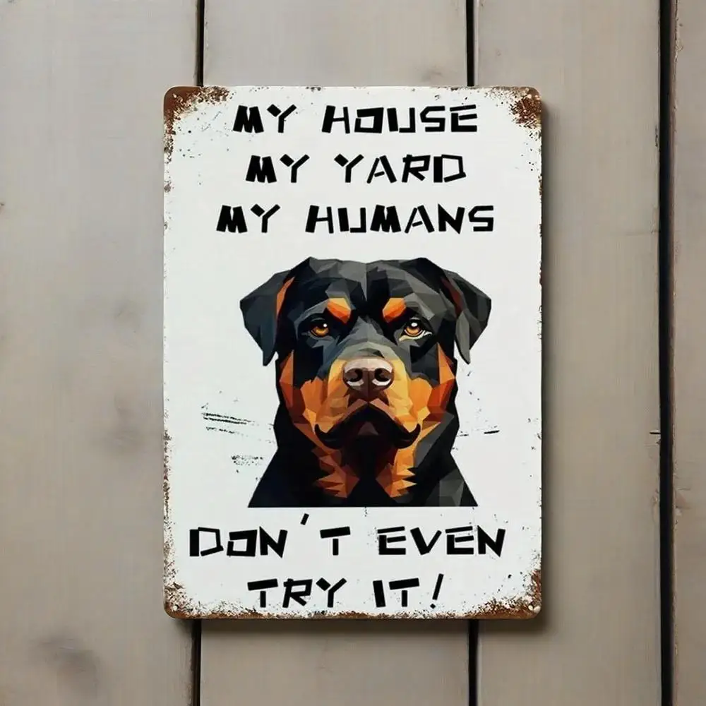 

Всепогодный железный знак собаки | Защитная табличка Ротвейлера | Предварительно просверленный декор для дома и кафе