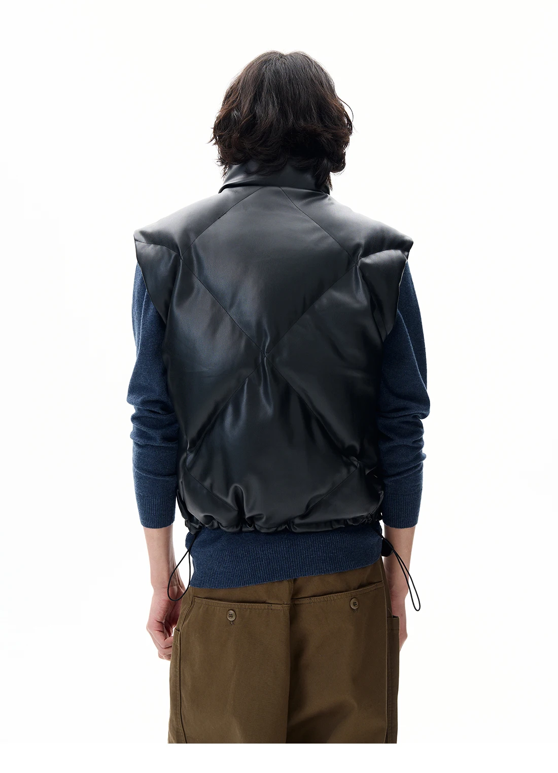 Masculino feminino 2025 outono inverno estilo americano couro do plutônio parkas colete bonito high-end sem mangas casal casaco na moda jaqueta com zíper