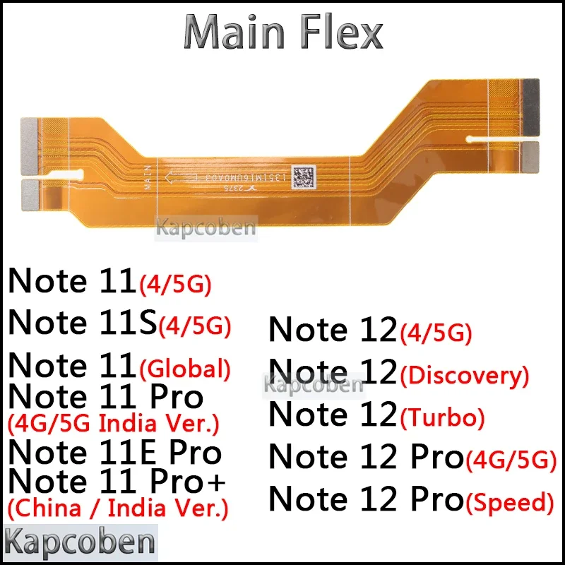 Main Board Flex for Xiaomi Redmi Note 11 11S 11E 12 Pro Plus + Discovery Speed 4G 5G Motherboard Connector Cable Global Version