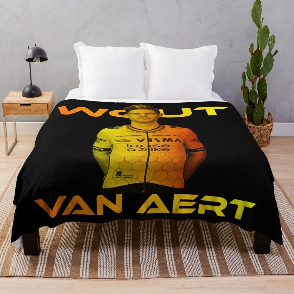 

Wout van Aert Throw Blanket Designers Luxury Brand Hairys warm for winter Blankets