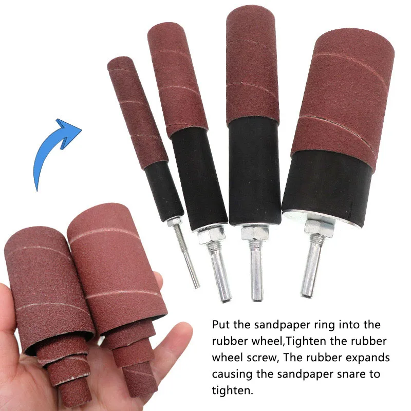 Set di anelli di levigatura da 20 pezzi Accessori per smerigliatrice elettrica Anello di carta abrasiva combinato Testa di molatura per lucidatura di metalli in legno