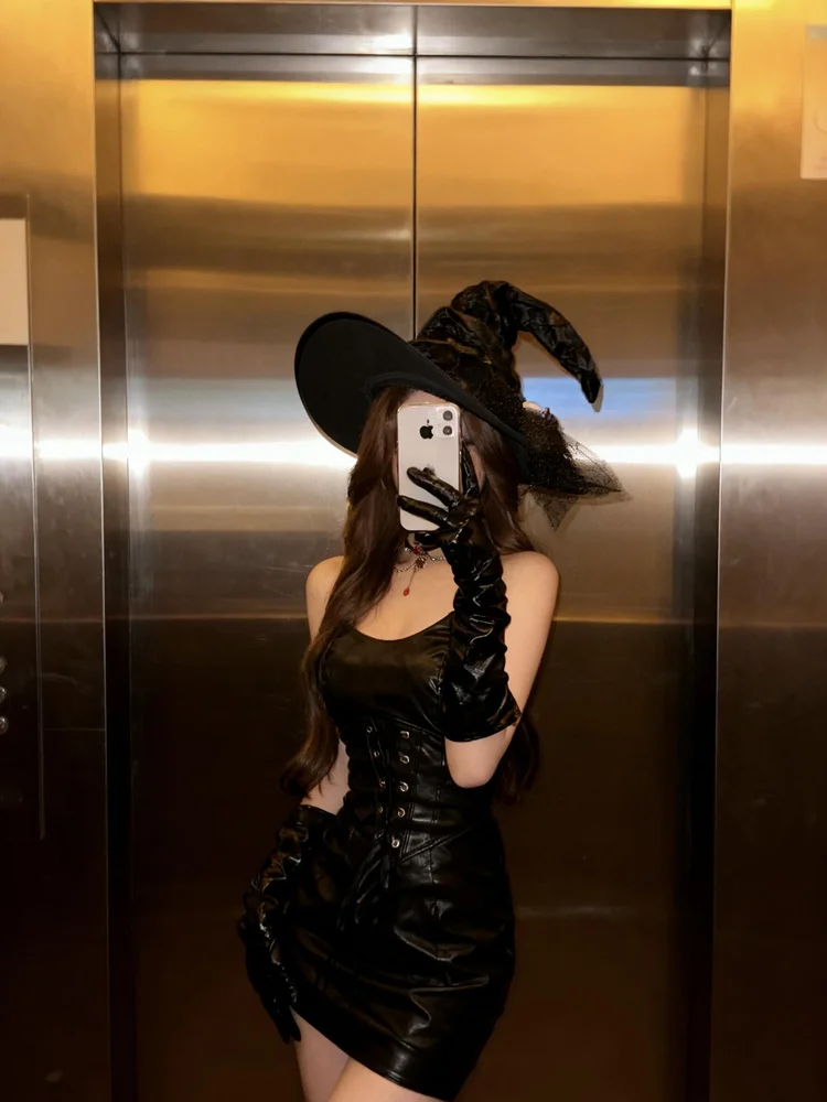 

Ltt7 Sexy Devili Leather Dr with Strap for Women k Color Cosplay Costume ort Skirt for Date And Daily Wear