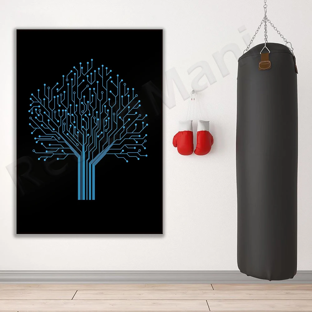 مهندس جدار الفن ، فن العلوم ، مهندس البرمجيات هدية ، مبرمج طباعة الفن ، الطالب الذي يذاكر كثيرا ديكور المنزل ملصق ، شجرة الدائرة #4