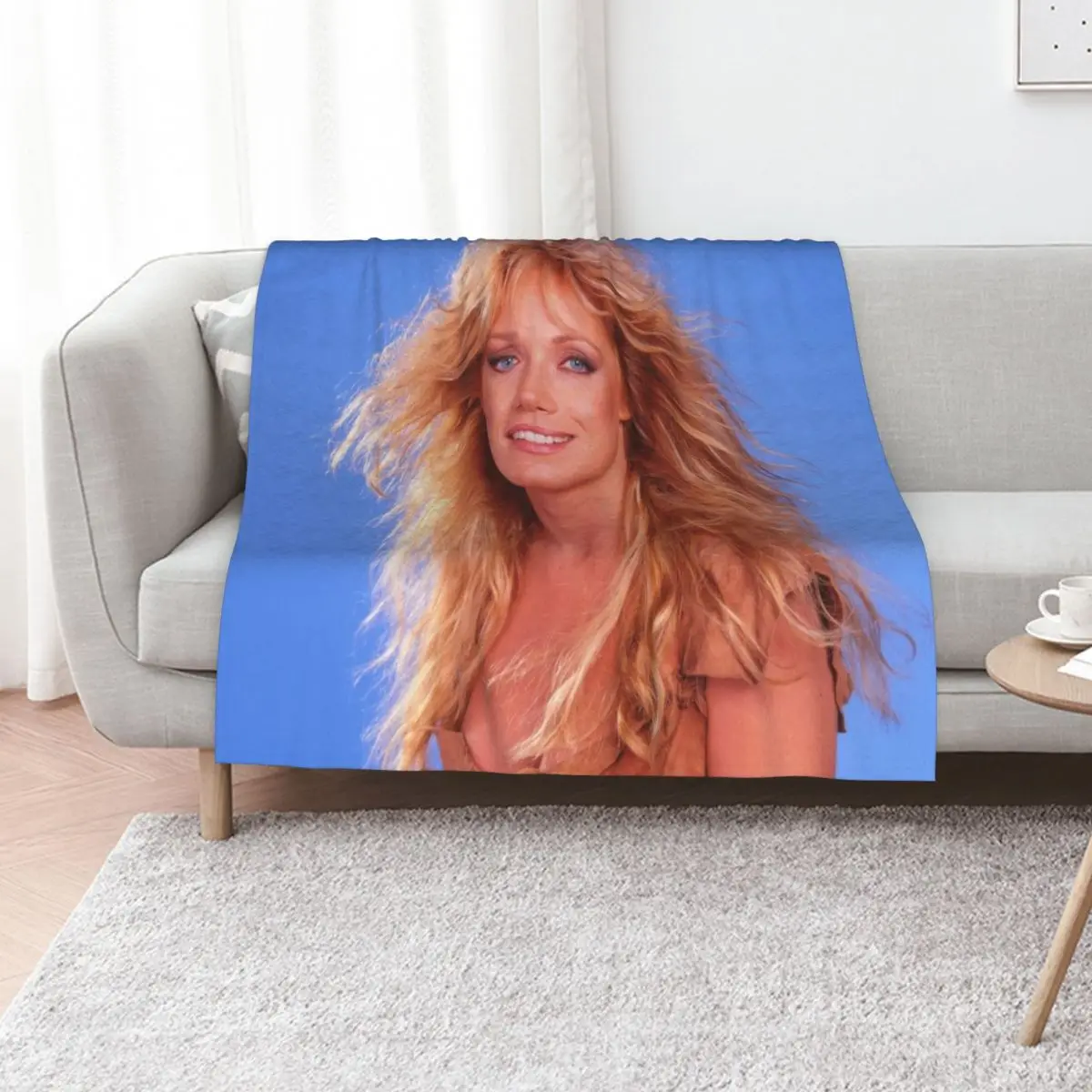 Tanya Blue Throw Blanket Loose halloween Warm sofa bed Soft Big Bed Fashionable Blankets