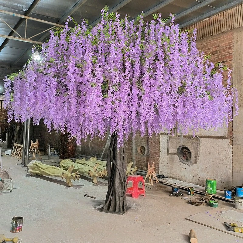 

Simulation wisteria flower tree purple bean flower artificial tree interior decoration hanging modeling plant customization