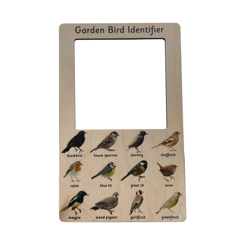 Nature Guide Finder Frame - Dual Sided Nature Guide Viewer, Garden Phase Identifier Easy Install Easy To Use (Birds)