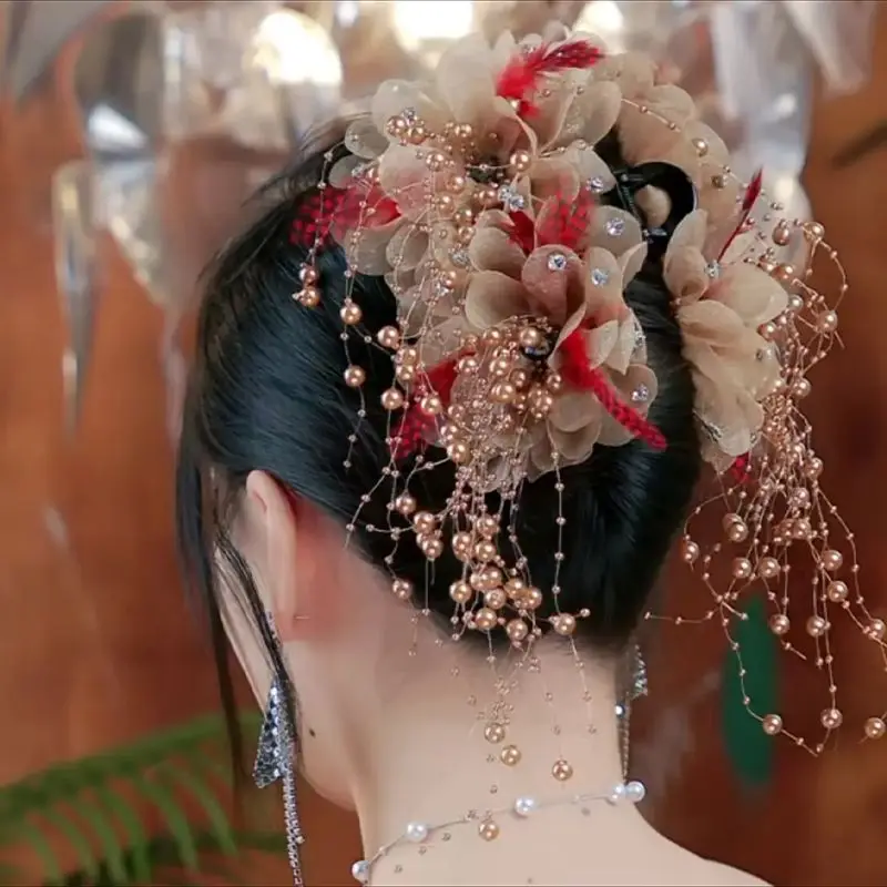 

French Style Flower Tassels Hairpins Hair Clip for Women Lady Hair Styling Tools Hair Claw Female New Headwear Accessories