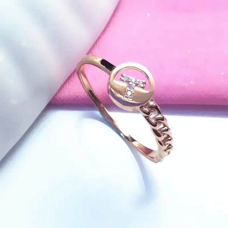 

Ele 585 Gold Ring for Women Faionable mat Design Luxury Small-Batch Gift in a Box Fre out Korean Sle