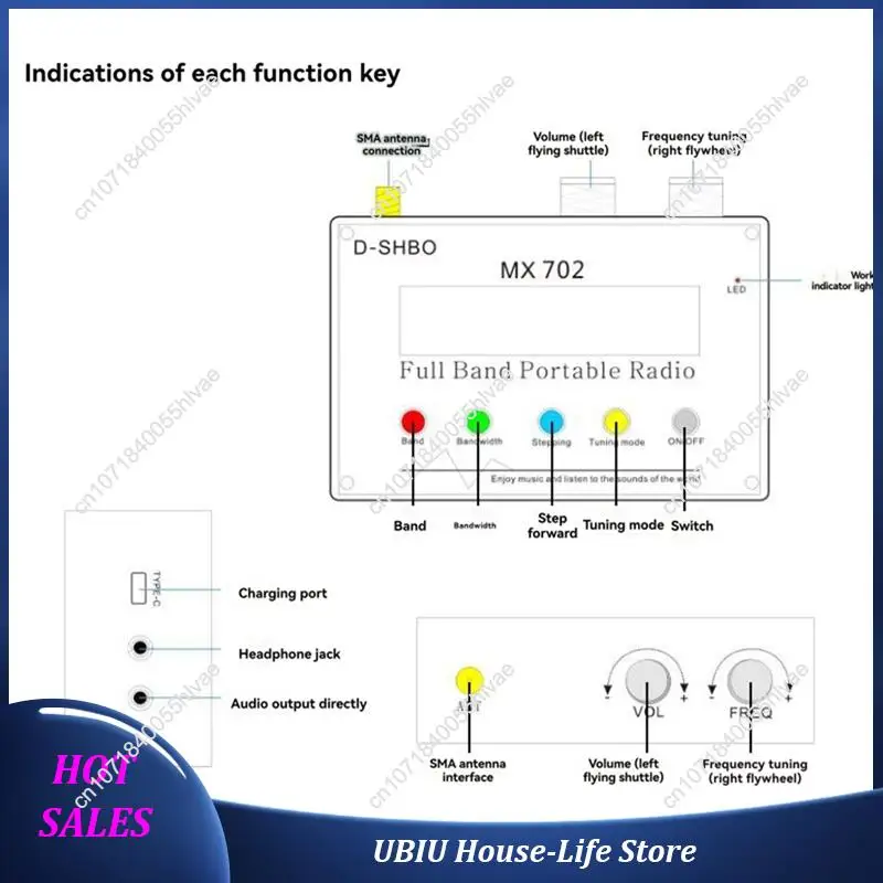 MX702 Penerima Radio Band Penuh Portabel Chipset TEF6686 Mendukung Stereo LW/MW SW/FM Melalui Output 3.5Mm atau Langsung-Terlaris