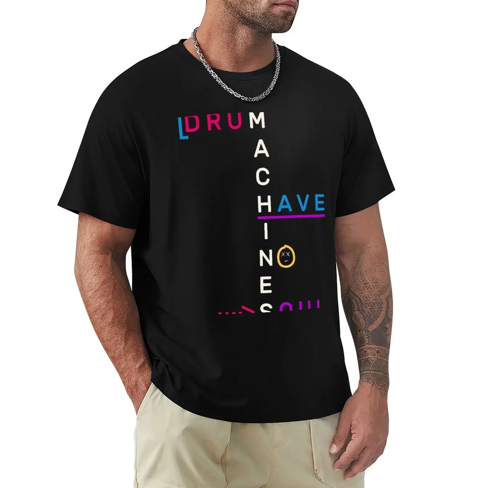 

Drum Machines Have No Soul T-Shirt blue archive graphic tee shirt for a boy heavyweight t shirts for men