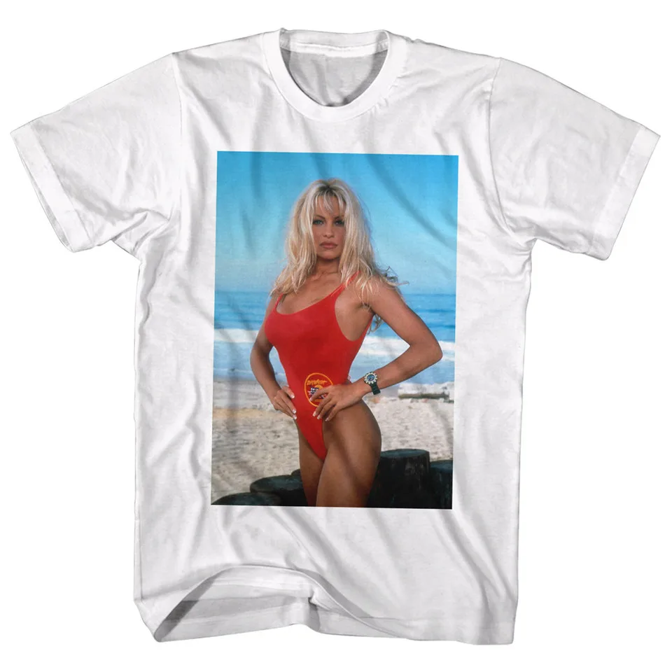 Baywatch Pamela Anderson Lifeguard Men's T Shirt TV CJ Parker Beach Babe Wham