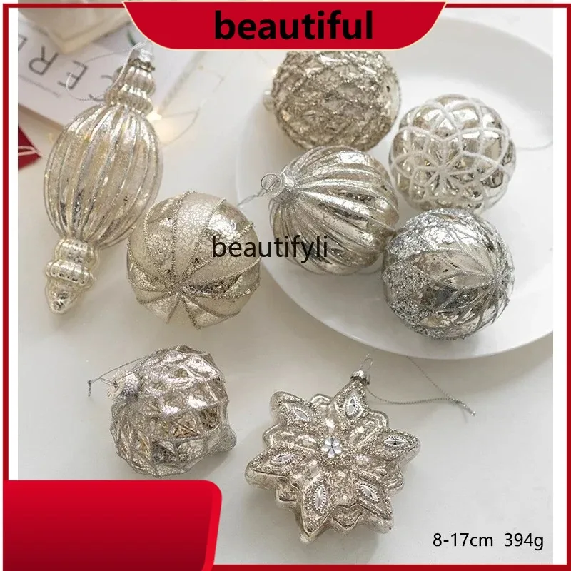 

Christmas decoration pendant, glass Christmas ball, snowflake ball, special-shaped ball Christmas tree, prop decoration H