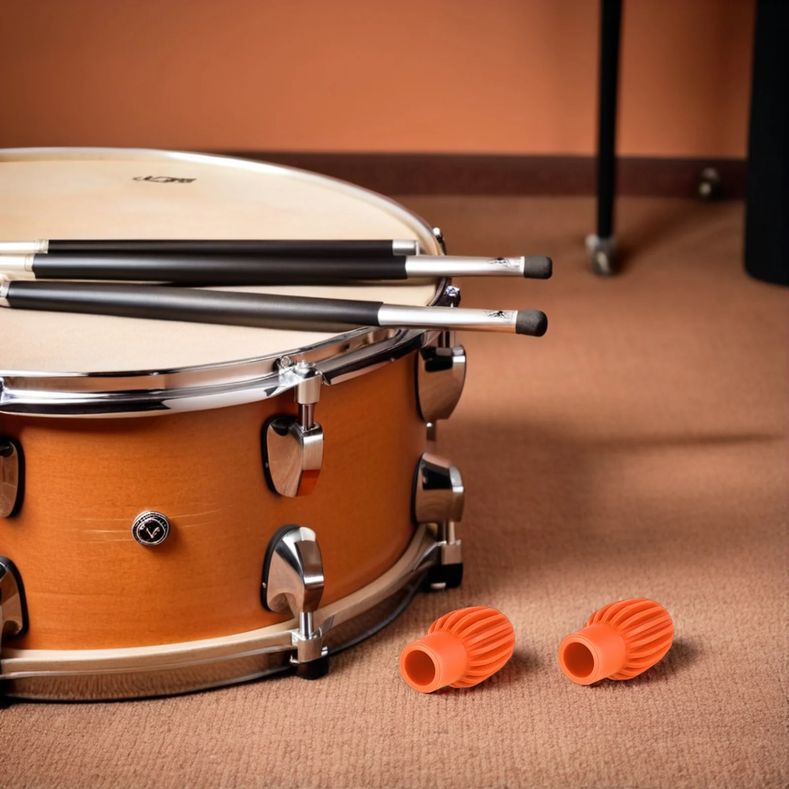 

6pcs Silicone Drumstick Mute Covers 0.6 Inch Holes Universal Fit For Quiet Practice Drums Drum Silent Tips Sound Reduction