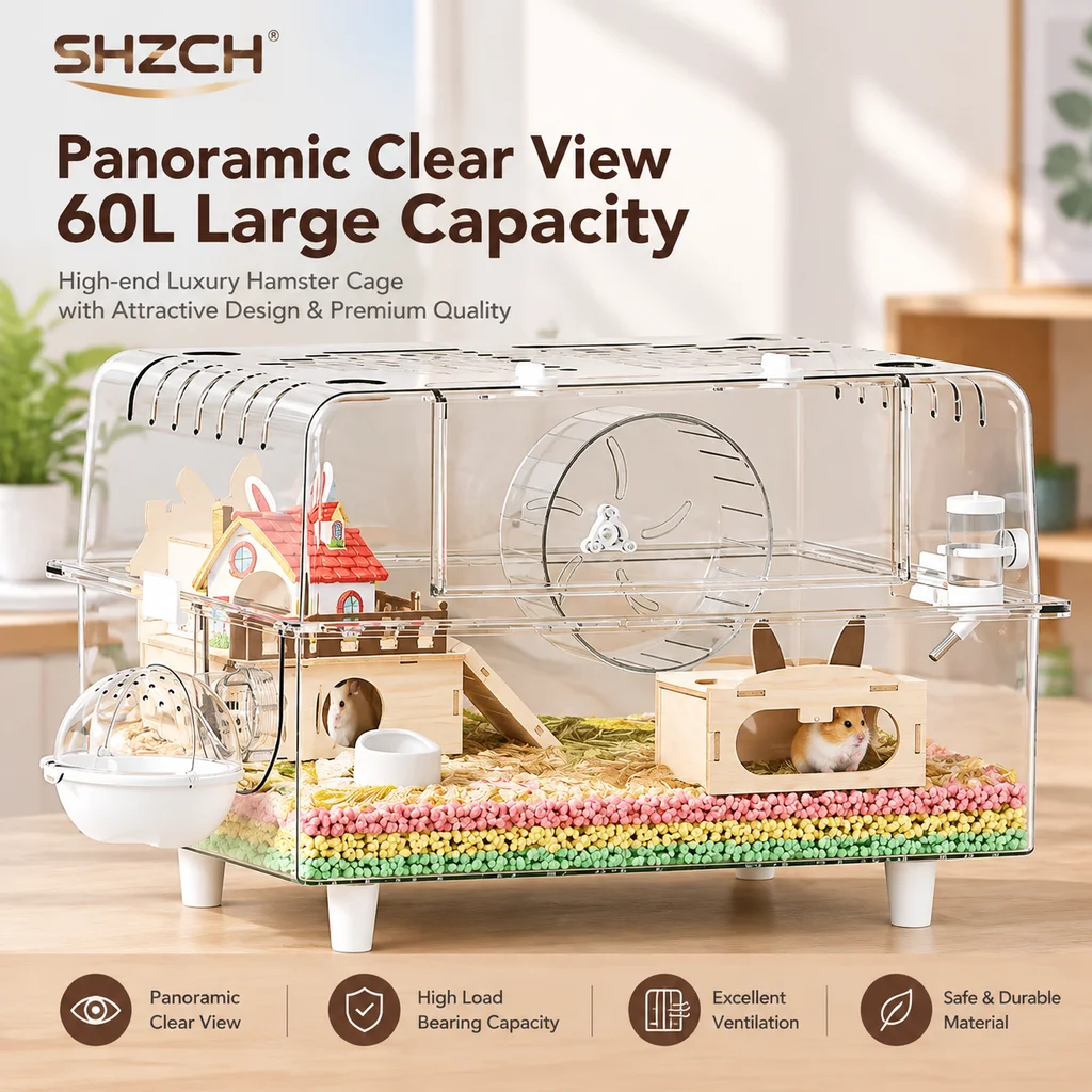 Gaka hamster cage 60cm oversized villa luxury golden bear special big house feeding cage anti-biting cross-border