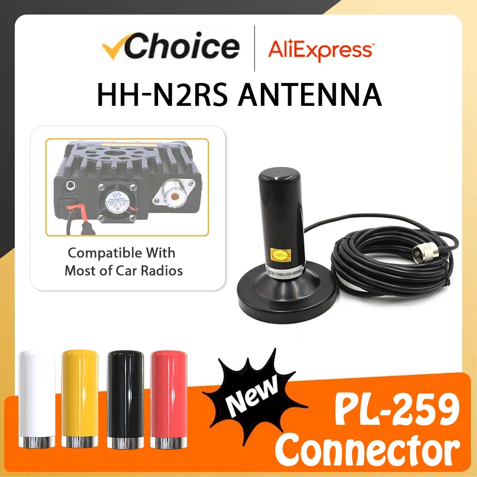 HH-N2RS Dualband Antenne UHF VHF 400-480/136-174MHZ 9CM Mount Magnetic Base with PL-259 Plug Car Vehicle Mobile Radio Accessory