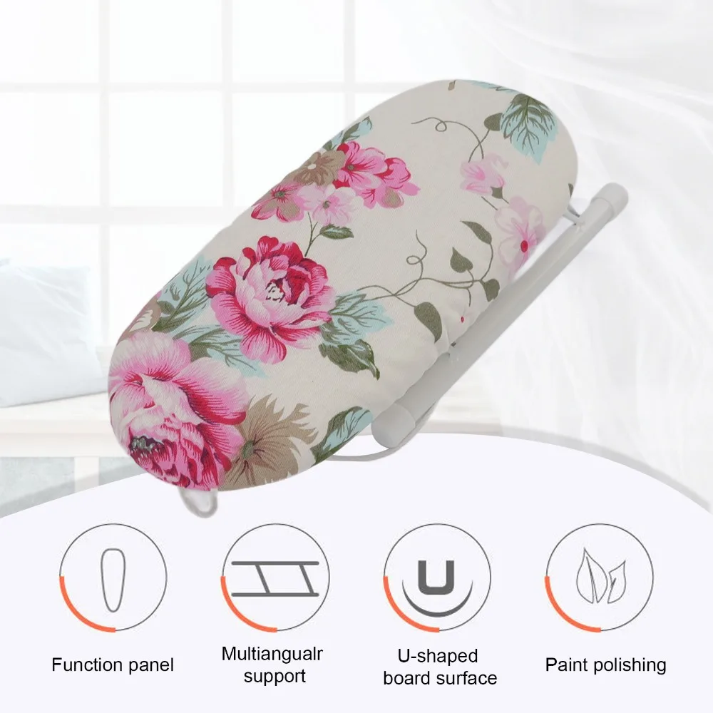 

Foldable Sleeve Ironing Board Mini Peony Pattern Mini Ironing Rack Desktop Portable Desktop Ironing Tool Travel Ironing