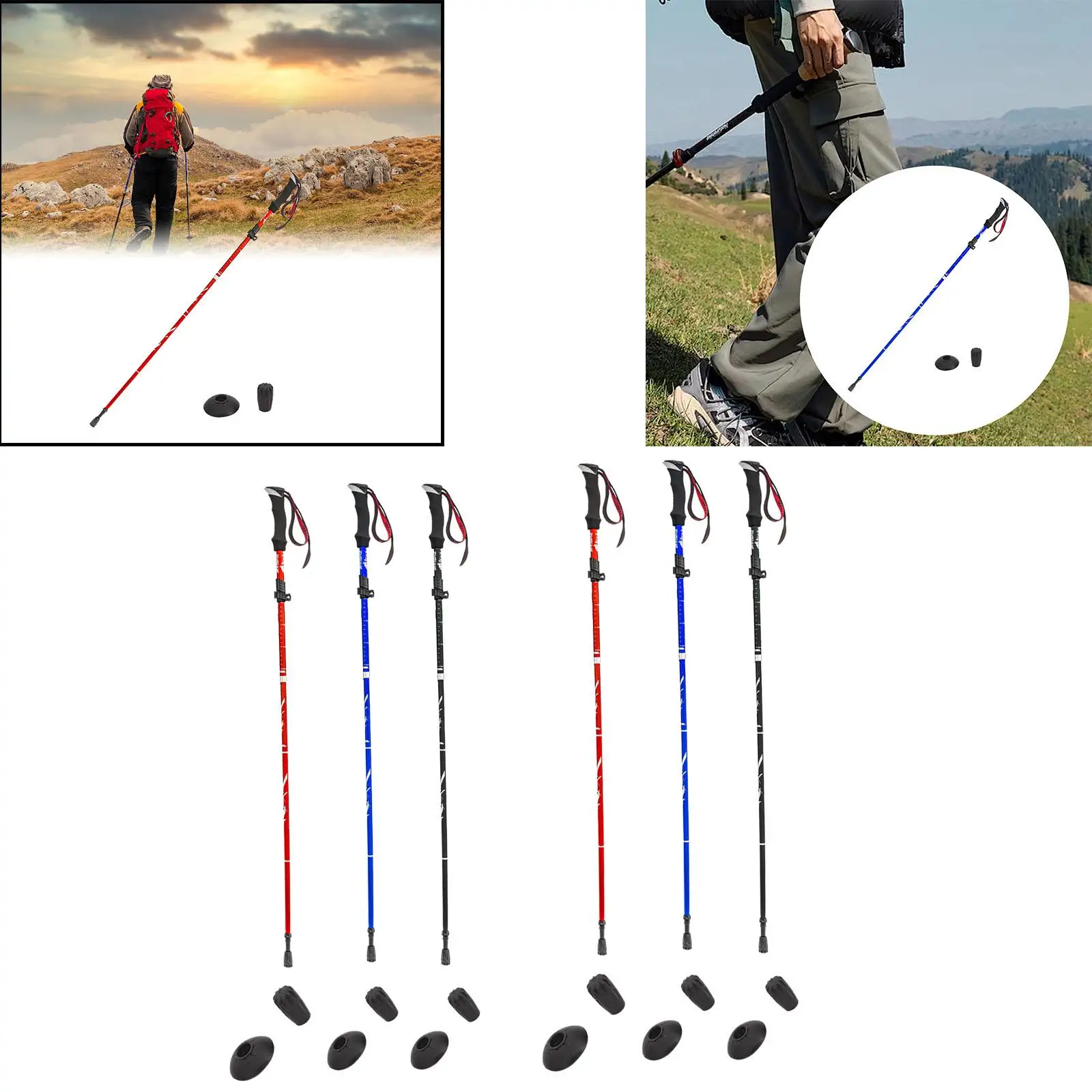 Folded Trekking Pole Retractable Walking Pole for Walker Backpacker Camping