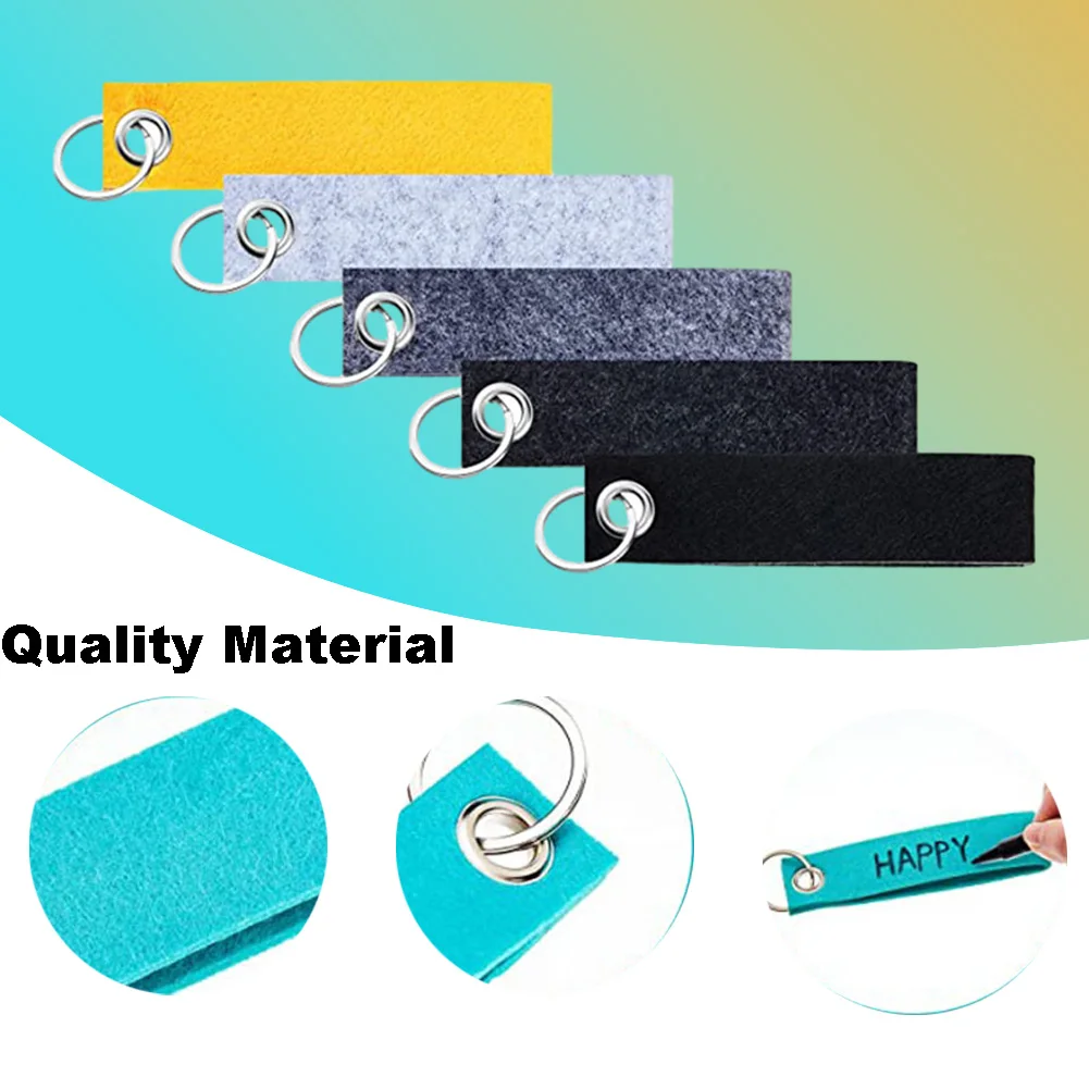 20pcs Bags Craft DIY Decoration Blank Reliable Felt Mental Visible Car Purses Portable Meaningful Key Rings Practical