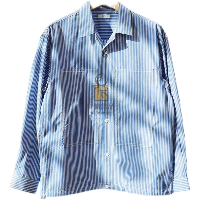 

Loose Long Sve irt Jaet Double ket ex Japanese Sle Spring Autumn Youth Faion Straight Hemline Zipper Closure