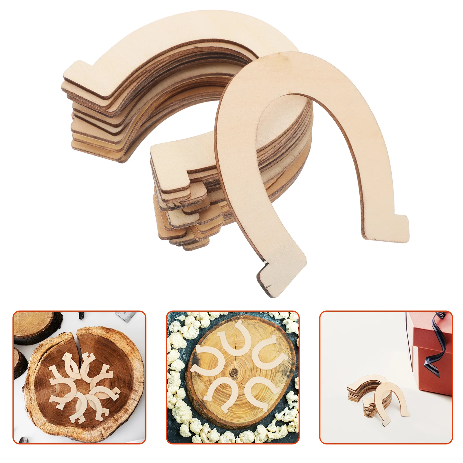 

36Pcs Wooden Horseshoe Cutouts Unfinished Wood Slices for DIY Crafts Wedding Party Birthday Decorations Western Rustic
